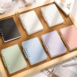 TEMU 3개 미니 휴대용 포켓 노트북 | A7 빈티지 만화 테마 루스리프 메모 스케줄 플래너, 날짜 없음 줄자, 스프링 제본, 사무용 필기 용품 정리함