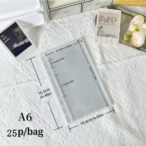 TEMU 25장/팩 A6/A7 투명 루스리프 리필, 바인더 교체용 시트, 스티커북 루스리프, 루스리프 북 보관 파우치, PP 소재, 아이돌 포토카드, 엽서, 인스턴트 포토카드, 사무용 문구 용품