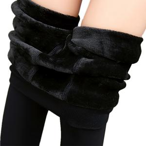 TEMU 여성용 보온 레깅스 1쌍 - 두꺼운 안감과 추가 두꺼운 다리 보온, 극한 추위 방지 베이스 레이어 팬츠, 겨울에 이상적, 우아한 솔리드 블랙 풀 레그 커버리지 - 레이어링, 팬츠 또는 다리 보온에 완벽 - 추운 날씨 및 일상 사용에 적합, 캐주얼/우아 - 여성용 안감 보온 팬츠, 고급스러운 보온성, 추운 날씨에 이상적, 겨울 레깅스