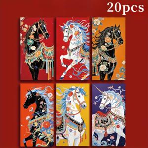 TEMU 10/20개입, 2026년 말년 새 디자인의 적색 봉투, 새해 또는 다양한 휴일에 적합, 축제용 지갑, 창의적인 디자인, 우아한 장인 정신