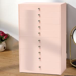 TEMU 10단 벨벳 쥬얼리 보관 캐비닛 - 10개 서랍 포함 - 세련된 직사각형 디자인, 탁상 장착, 다목적, 현대 스타일 - 어머니의 날, 데이, 생일, 크리스마스 선물에 완벽한 선물, 쥬얼리 박스