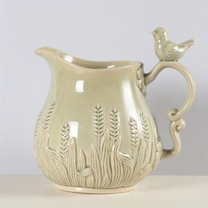 TEMU 1pc 러스티 세라믹 화분, 새 손잡이, 목장 스타일, 꽃 무늬, 식물용 물통, 발코니 및 거실 장식에 이상적, 식물 장식 화분 | 꽃 세라믹 화분 | 장식 식물 용기, 식물 장식