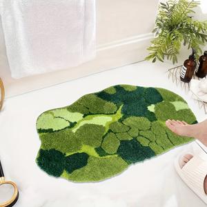 TEMU 1개 모스 패턴 욕실 매트 - 미끄럼 방지 부드럽고 폭신한 카펫, 모스 텍스처, 세탁기 사용 가능, 두꺼운 욕실, 샤워실, 욕조용 - 모던 바닥 매트 (/TPR)