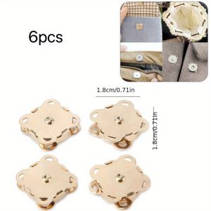 TEMU 6개 자석 단추 1.8cm 매직 플럼 블라썸 스냅 패스너 의류 액세서리 보이지 않는 버튼 비밀 버클 DIY 핸드 세이빙 프레스 스터드 전기도금 공예 자석 글자 커튼, 상자 및 가방용 6쌍|커튼봉