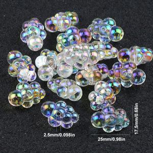 TEMU 20개 17x25mm 무지개 구름 비즈 - 반투명 파스텔 스페이서 비즈, DIY 액세서리 제작용, 팔찌·목걸이·귀걸이·헤어 액세서리, 무지개 빛깔, 광택 표면