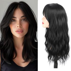 TEMU 여성을 위한 스타일리시한 롱 웨이브 가발, 사이드 뱅 포함, 얇은 머리카락에 적합한 중앙 레이스 클립인 헤어 익스텐션, 외모 개선 및 다용도 스타일링 옵션 제공 (블론 옴브레)