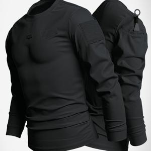 TEMU 봄, 가을용 야외 레저 긴팔 티셔츠, 통기성 및 속건성, 소매에 포켓 디자인, 사이클링, 낚시, 러닝 및 운동에 적합