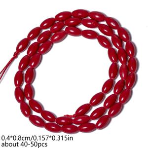 TEMU 아름다운 쌀 모양의 천연석으로 만들어진 고품질 루즈 스페이서 비즈. 빨간색 산호가 특징이며 팔찌, 목걸이, 귀걸이 등을 만드는 고급스러운 주얼리 제작에 적합합니다.