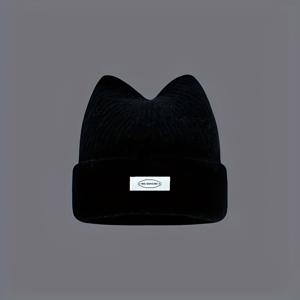 TEMU 귀여운 여성용 고양이 귀 모자, 가을/겨울에 완벽, 한국 스타일, 귀를 따뜻하게 유지하고 머리에 잘 맞도록 디자인됨|모자