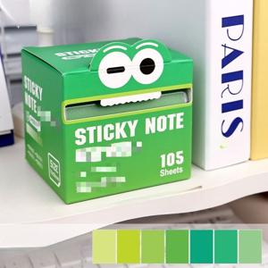 TEMU 105장 진주색 자체 접착 스티커 메모지 - 귀여운 눈과 탭 섹션 디자인의 투명 풀아웃 메모 패드 (탭 없음), 학교, 사무실, 책상 정리용 필 & 스틱 페이지 - 색상 코드 리필 호환