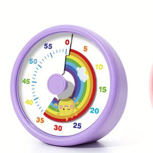 TEMU 무지개 카운트다운 타이머 - 60분 폼포도로 시계, 무소음 작동, 다이얼, 교실, 사무실, 주방 및 데스크탑 사용에 적합, 배터리 작동, 교실 타이머 | 무소음 작동 타이머 | 내구성 좋은 플라스틱 타이머, 카운트다운 타이머