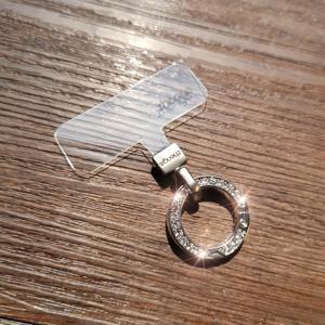 TEMU 고급스러운 라인스톤 폰 랜야드, 실용적인 디지털 액세서리 선물, 360도 회전 무케이스 디자인, 분실 방지 체인