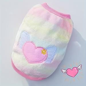 TEMU 코지 플리스 강아지 스웨터 조끼 - 겨울용 따뜻한 하트 & 발바닥 프린트 디자인, 소형 중형 대형 견종용 세탁 가능 테디 비숑 프리제 포메라니안 애완동물 의류, 대형견을 위한 재미있는 동물 패턴