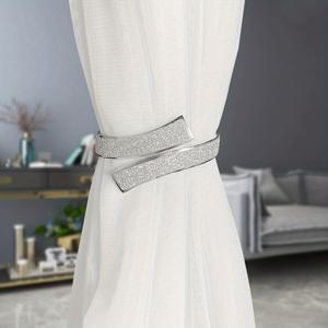 TEMU 1개 우아한 합금 커튼 타이백 - 고급스러운 골드와 반짝이는 질감, 드릴 없는 스프링 클립 후크, 현대적인 스타일의 메탈 커튼 홀더, 스타일리시한 홈 데코용