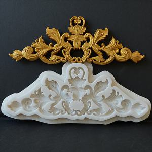 TEMU 1개 릴리프 실리콘 에폭시 레진 석고 몰드, 케이크 몰드, 퐁당 몰드, 케이크 장식 도구, 레트로 전통 레이스 실리콘 몰드, 초콜릿 설탕 공예 장식 용품, 주방 베이킹 액세서리