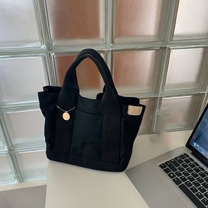 TEMU 여성을 위한 새로운 일본 스타일 다용도 캔버스 토트백, 대용량, 통근 및 도시락 휴대에 적합|가방|크로스백|토트백