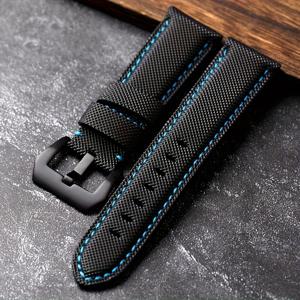 TEMU 남성용 비즈니스 스타일 탄소 섬유 패턴 나일론 캔버스 시계 밴드, 탕 버클 클래스, 파네라이, 해밀턴, 루미노, 태그, 오메가, 휴에르와 호환 가능 - 22mm/24mm/26mm