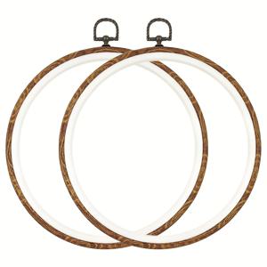 TEMU 2개 세트 8.4인치(21.5cm) 또는 5.3인치(13.5cm) 자수, 십자수, 펀치 바늘 미끄럼 방지 후프, 모조 나무 디스플레이 서클 프레임 예술 공예 및 걸이용