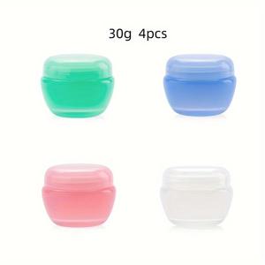 TEMU 4-팩 30g 플라스틱 크림 병, 무향 플립 탑 화장품 샘플 분배 용기, 휴대용 여행 사이즈