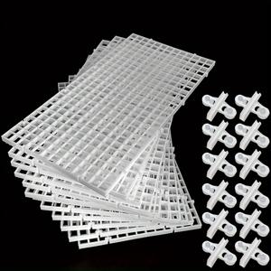 TEMU 12개 블랙 플라스틱 수족관 탱크 디바이더, 흡착컵 포함 - 30x15cm 그리드 격리 패널, 물고기, 새우 및 식물 분리용, 다중 탱크용 내구성 있는 필터 바닥 트레이, 수족관 어항용