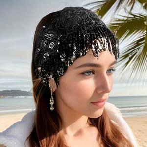 TEMU 드로즈와 플로럴 자수 장식으로 세련되고 우아한 헤어밴드. 여성의 회색 머리카락을 가리고 미끄럼 방지 기능이 있습니다. 이 신상 여름 액세서리는 빈티지한 매력을 발산하며 특별한 날 또는 선물용으로 완벽합니다.