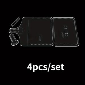 TEMU DIY 가죽 카드 거치대, 명함 및 동전 지갑 제작을 위한 4개 아크릴 바느질 패턴 및 템플릿 - 투명 아크릴 소재|명함지갑