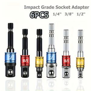 TEMU 6개 ASDTODW 임팩트 등급 소켓 렌치 어댑터 연장 세트 - 1/4