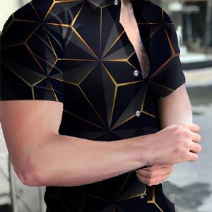 TEMU 이 남성용 반팔 셔츠는 유니크한 기하학적 패턴을 특징으로 하며, 라디얼 모양을 연상시켜 주변을 트렌디하고 현대적으로 꾸미는 데 적합합니다. 도시 캐주얼 스타일을 추구하는 분들에게 완벽합니다.