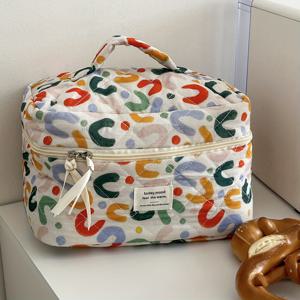 TEMU 대용량 동전 지갑 컬러풀 우우 뷰티 백 코인 월렛 한국어 버전 소녀의 마음 트렌디한 글자 핸드백 휴대용 다중 사양 가방