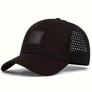 TEMU 1 남성용 뉴욕 야구 모자 - 조절 가능한 스냅백, 통기성 메쉬 백, 가볍고 스타일리시한 아웃도어 활동용, 봄 & 및 해변 파티용 - 흰색 레터링 블랙 캐주얼 헤드웨어, 내구성 있는 헤드기어|스냅백