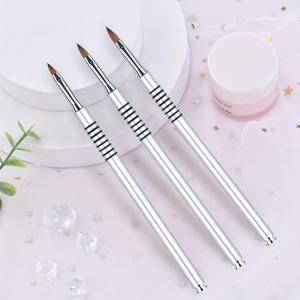 TEMU 아크릴 네일 브러쉬 세트 - 3개입 콜린스키 아크릴 네일 브러쉬 사이즈 2/4/6, 아크릴 파우더, 아크릴 적용, 네일 연장 및 3D 네일 조각용, 초보자 및 전문가용