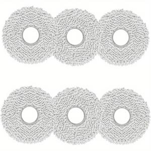 TEMU 6개 세트 바닥 매트, ECOVACS DEEBOT X2 Omni/ X2/ T20 Omni/ T10 Omni/ X1 Omni/ X1 Turbo/T30 Pro Omni 로봇 진공 청소기와 호환, 재사용 가능한 슈퍼 파이버 바닥 매트 교체 액세서리