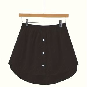 TEMU 플러스 사이즈 단색 버튼 디자인 스커트, 캐주얼 신축성있는 허리 스커트, 여성 플러스 사이즈 의류