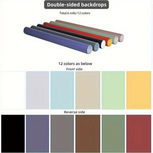 TEMU 6개입 12패턴 87x57cm/34x23인치 양면 모란디 순색 사진 배경지 방수 재사용 가능 평면 레이 포토 테이블탑 백드롭, 음식 주얼리 화장품 메이크업용 브래킷 및 클립 미포함