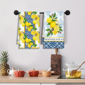 TEMU 2개 세트 빈티지 중국식 세실 티 타월 - 레몬 디쉬클로스, 욕실용, 초소프트 마이크로파이버, 티 얼룩 제거, 장식용 테이블, 세탁기 사용 가능, 장식용 티 타월 45*70cm