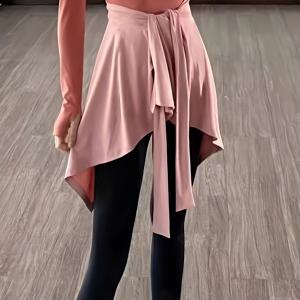 TEMU 새로운 여성 스포티 패션 레이스업 숏 스커트 테니스 스커트, 힙라인 커버, 피트니스, 요가, 러닝에 적합, 노출 방지