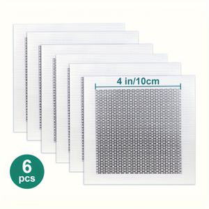 TEMU 벽 보수 패치 6개 세트, 석고보드 수리 도구, 벽 및 천장 구멍 채우기용 자가 접착 섬유 메시 패치, 스크레이퍼 및 사포 포함, 4인치