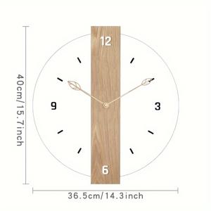 TEMU 1개 글로우틱 모던 무소음 벽시계 - 나무결 잎사귀 바늘 & 투명 페이스, 라이트 우드 컬러 라운드 아크릴 시계, 거실, 침실, 주방, 사무실용 - 조용한 작동,