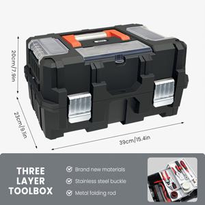 TEMU AIRAJ 3단 접이식 공구 상자, 가정용 헤비 듀티, 공구, 다양한 못, 다니, 와셔, 나사, 너트 및 볼트 보관을 위한 다용도 수납 솔루션