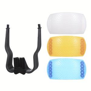 TEMU 가성비 좋은 옵션, 3가지 색상 디퓨저 커버 세트 1개, DSLR 카메라 플래시 반사 디퓨저 커버용 브래킷 포함 3-in-1 팝업 플래시 디퓨저 커버