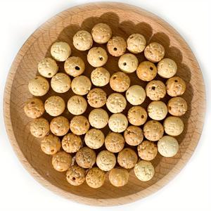 TEMU DIY 주얼리 만들기용 50개 자연스러운 노란색 광택 부드러운 둥근 나무 구슬 10mm (0.393