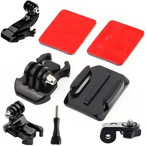 TEMU 8개가 1개로 구성된 액션 카메라 액세서리 키트 - 헬멧 마운트 어댑터, 곡선 플랫 접착 홀더, GoPro, SJCAM, EKEN, Xiaomi, DJI, Insta360 | ABS 소재, 헬멧 마운팅 솔루션 | 곡선 플랫 접착 | 내구성 있는 플라스틱