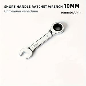 TEMU 1개 미니 리버서블 래칫 렌치 - 크롬 바나듐 구조, 6-19mm (1/4