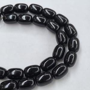 TEMU 27개 블랙 오닉스 비즈, 오벌 스톤 드럼 비즈, DIY 주얼리 만들기, 장식용 공예 비즈