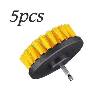 TEMU 5개입 - 드릴 브러시 - 욕실, 자동차, 샤워, 카펫, 보트, 주방, 바닥 및 타일에 적합한 다용도 청소 브러시, 가구, 의자, 자동차, 샤워 도어 유리 청소에 사용 - 드릴 브러시 휠 클리너 - 노란색