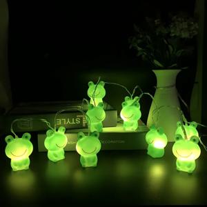 TEMU 1개 귀여운 초록 개구리 장식등, 64.96인치 10LED 요정 램프, 배터리 구동 (배터리 미포함), 침실 룸 데코 무드등, 휴일 선물, 생일 선물, 파티 조명, 침실 장식, 장난기 넘치는 장식, 개구리 디자인, 가벼운 장식, 플라스틱 램프, 장식용 무드등, 신기한 램프, 홈 데코레이터, 선물 구매자