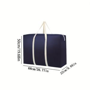 TEMU 특대형 토트백, 수납 가방, 이사 가방, 더블 지퍼, 손잡이 2개 – 의류 및 의류 운반 또는 보관에 적합, 플라스틱 상자, 수납 가방 또는 용기 대체 가능