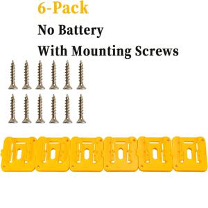 TEMU for Dewalt 20V 60V 배터리용 배터리 마운트 홀더 6개 팩, DCB200 DCB203 DCB205 DCB206 배터리에 적합한 도크 홀더