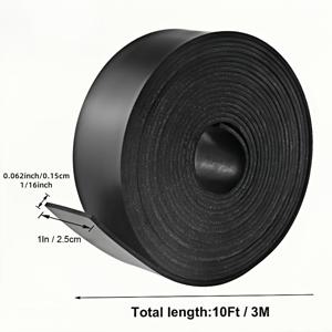 TEMU 네오프렌 시트 네오프렌 스트립 25mm(폭) X1.5mm(두께) X3m(길이) 솔리드 롤, DIY 가스켓, 공예, 매트, 바닥 보호, 지지대, 레벨링, 충격 흡수, 미끄럼 방지 블랙 접착제용