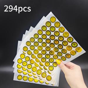 TEMU 294개/1078개 골드 라운드 스티커, 보안 원본 레이저 홀로그래픽 라벨, 20x20mm, 재조립 및 유지보수 방지용 금속 봉인 스티커